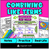 Combining Like Terms Guided Notes & Doodles | Simplify Exp