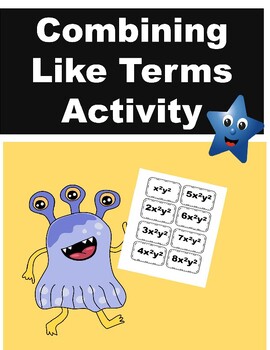 Preview of Combining Like Terms: Hands-On Algebra Activity Packet