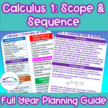 Preview of Calculus 1: Scope & Sequence - Course Planning Guide