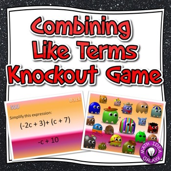 Preview of Combining Like Terms Review Game