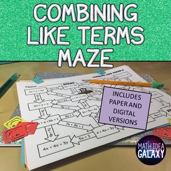 Preview of Combining Like Terms Activity - Maze