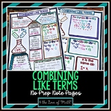 Combining Like Terms No Prep Guided Note Pages