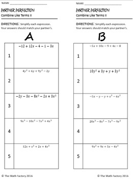 30 Combining Like Terms Worksheet Answer Key - Notutahituq Worksheet