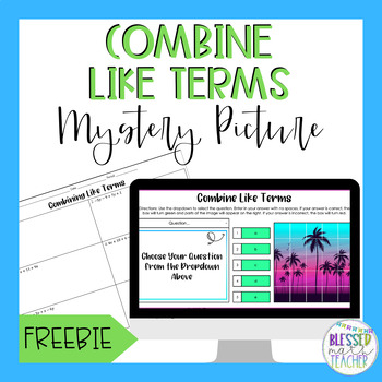 Preview of Combining Like Terms Digital Activity + Task Cards + Worksheet FREE