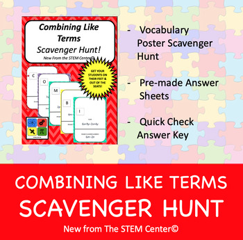 Preview of Combining Like Terms Scavenger Hunt
