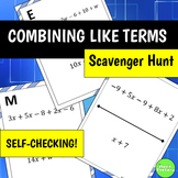 Combining Like Terms Scavenger Hunt