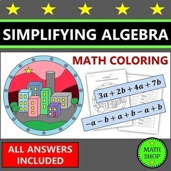 Preview of Combining Like Terms Simplifying Algebraic Expressions 6th Grade Algebra