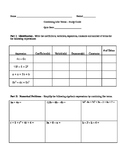 Combining Like Terms Simplifying Expressions Study Guide