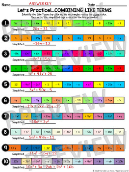 33 Combining Like Terms Practice Worksheet Answers - Worksheet Resource