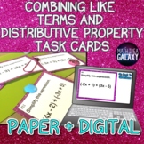 Combining Like Terms Task Cards- Printable & Digital Resource