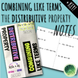 Combining Like Terms & The Distributive Property Foldable Notes