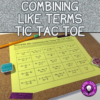 Preview of Combining Like Terms Game