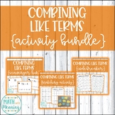 Combining Like Terms (With Integers) Activity Mini-Bundle 