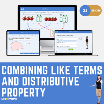 Preview of Combining Like Terms & Distributive Property Interactive Math Lesson