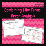 Combining Like Terms to Simplify Expressions; Error Analysis