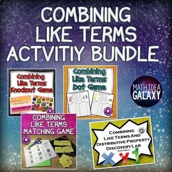 Preview of Combining Like Terms Activity Bundle