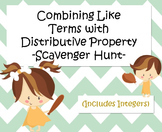 Combining Like Terms with Distributive Property (Integers)