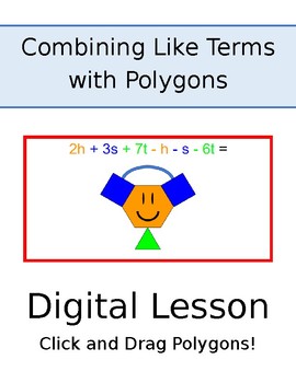 Preview of Combining Like Terms with Polygons - Digital - Distance Learning