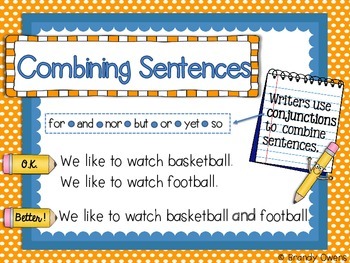 Combining Sentences SCOOT Writing Game by Brandy Shoemaker | TpT