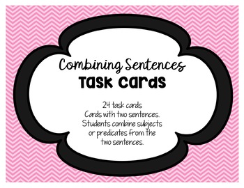 Preview of Combining Sentences Task Cards and Recording Sheet