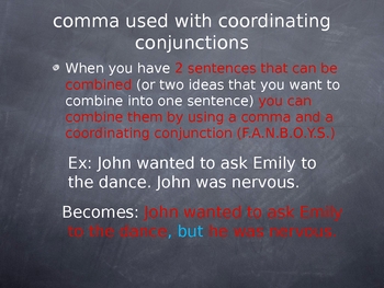 Preview of Combining Sentences with Coordinating Conjunctions Game