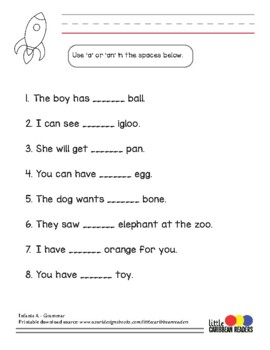 Combo Pack for Kindergarten Grammar worksheets! by Little Caribbean Readers