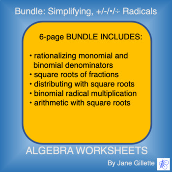 Preview of Bundle: Simplifying, Adding, Subtracting, Multiplying, and Dividing Radicals