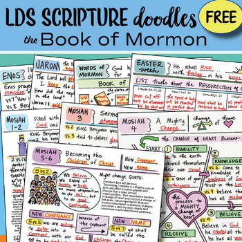 Preview of FREE LDS Scripture Doodles | Come Follow Me | Book of Mormon