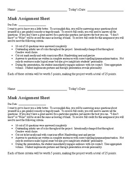 Preview of Comedy Tragedy Mask Supplemental Instructions for Students