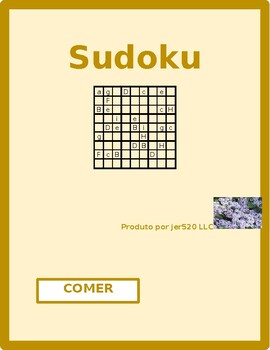 Preview of Comer Portuguese Verb Present Tense Sudoku