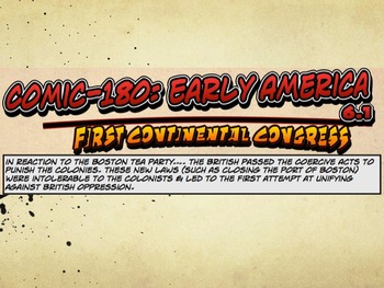 Preview of Comic 180: Early America, 6.1 PowerPoint (First Continental Congress) Assessment