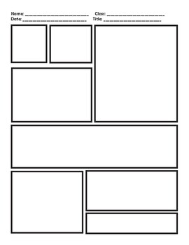 Preview of Comic Book Blank Template 1-Page Printable