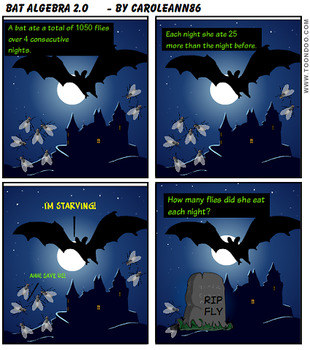 Preview of Comic Book-Graphic Math Word Problem (Bat Algebra)