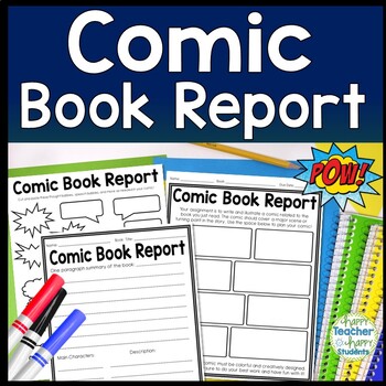 Preview of Comic Book Report Template: Students Design a Comic Strip about Any Book