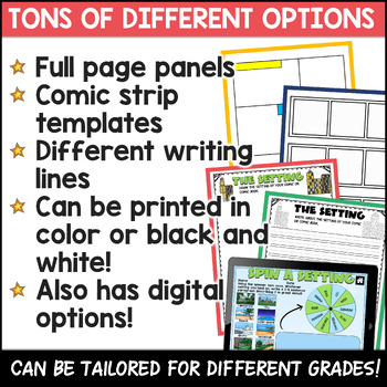 comic book writing digital and printable activities tpt