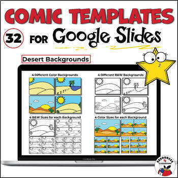 Preview of Comic Strip Book Templates for Google Slides | Desert Background