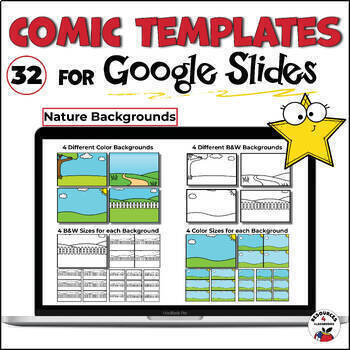 Preview of Comic Strip Book Templates for Google Slides | Nature Backgrounds