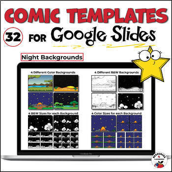 Preview of Comic Strip Book Templates for Google Slides | Night Backgrounds