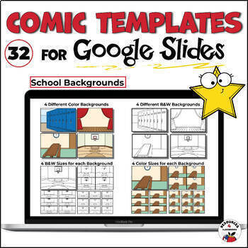 Preview of Comic Strip Book Templates for Google Slides | School Backgrounds