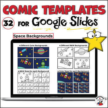 Preview of Comic Strip Book Templates for Google Slides | Space Backgrounds