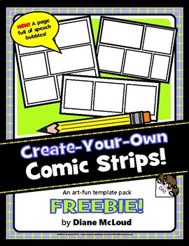 Preview of Comic Strip Create-Your-Own—Pack of Seven FREEBIE Templates!