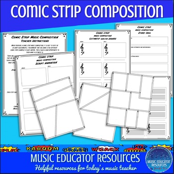 Preview of Comic Strip Music Composition (Reproducible)