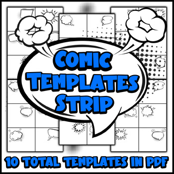 Preview of Comic Strip Story Templates Comic Paper Book Template Graphic Novel Template