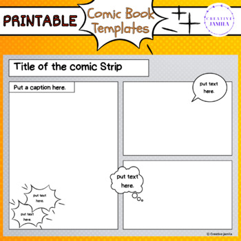 Comic Book Paper Templates – Tim's Printables