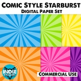 Comic Style Starburst Digital Paper Bundle