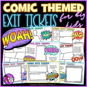 Preview of Comic Themed Exit Tickets