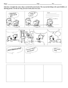 Preview of Comic strip worksheet
