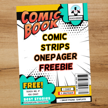 Preview of Comic templates: Comic book cover, onepager, panels smartphone -Freebie-