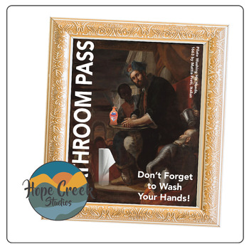 Preview of Comical Funny Art History — Raphael — Classroom Bathroom Hall Pass