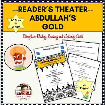 Preview of Comical Reader's Theater Script  Middle Eastern Folk Tale Abdullah's Gold